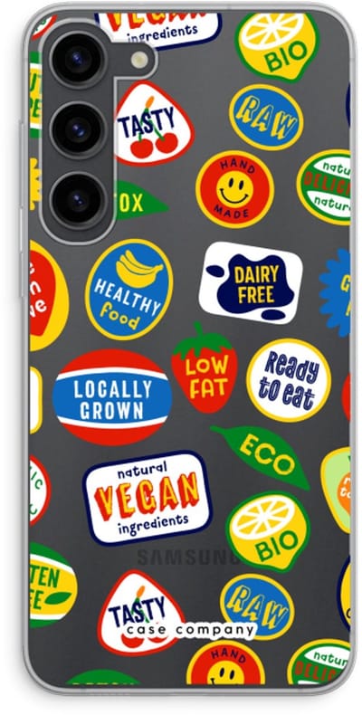 Case Company® - Hoesje geschikt voor Samsung Galaxy S23 Plus hoesje - Fruitsticker - Soft Cover Telefoonhoesje - Bescherming aan alle Kanten en Schermrand