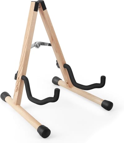 Vouwbare A-Frame Gitaarstandaard, Eenvoudig te Monteren en Draagbaar voor Bas, Ukulele, Banjo en Cello, Stevige en Duurzame Houder