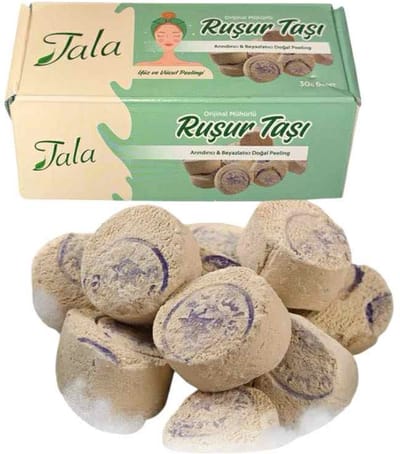 Tala Rushur Stone Whitening Exfoliërende Gezichts- en Lichaamspeeling (6 stuks) (traditionele bath stone)