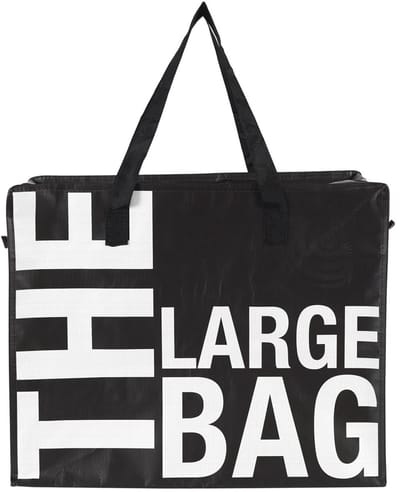 Boodschappentas / opbergtas XXL - 90 liter - shopper - mega/ jumbo tas - zwart - 55 x 55 x 30 cm - dekens en kussens tas