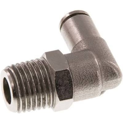 4mm x R1/4'' 90 graden L-verbinding Messing Insteekfitting Buitendraad Draaibaar FKM [2 Stuks]