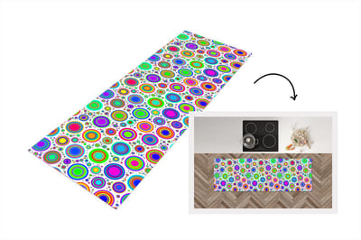 Keukenloper - Loper keuken - Patroon - Stippen - Cirkel - 150x50 cm - Keukenloper vinyl