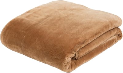 Famanu – Premium woon - en knuffeldeken - kasjmier - gevoel - 500 g/m² - 130 x 170 cm - zand