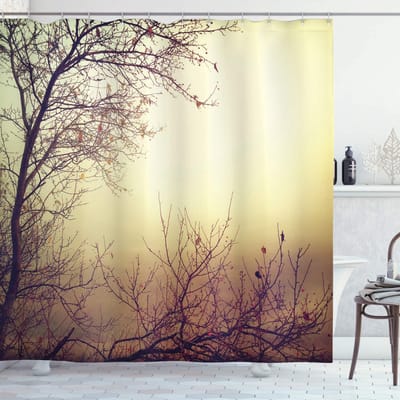 ABAKUHAUS Natuur Douchegordijn – Sepia 175x240 cm – Polyester