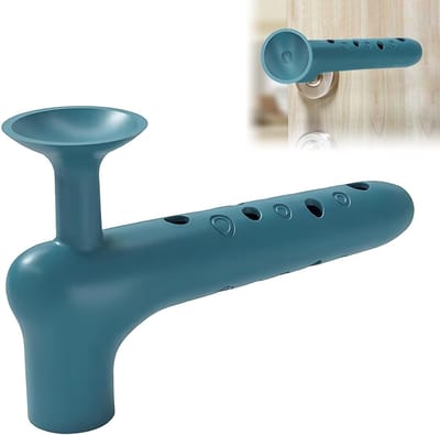 Siliconen Deurklink Beschermer 15 cm, Geluidsdempende Anti-Botsing Hoes voor Kinderen en Thuis, Universele Muurbeschermer en Deurklinkbescherming (Blauw, 1 Stuk)