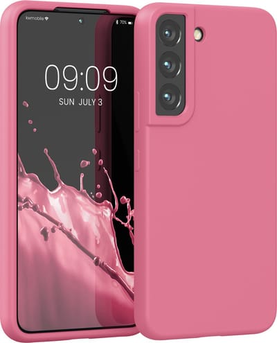 kwmobile telefoonhoesje geschikt voor Samsung Galaxy S22 - Hoesje met siliconen coating - Smartphone case in zoetroze