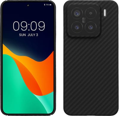 kalibri hoesje geschikt voor Xiaomi 15 - aramidehoes voor smartphone - mat zwart
