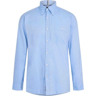 Boss Effen Oxford-overhemd met knoopsluiting voor heren (Pastelblauw)
