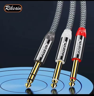VIKEFON - Audio Splitter Kabel 6,5 mm naar 2× 6,35 mm – TRS naar TS Adapter – 5 m Professionele Geluidskabel voor Mixer en Gitaarversterker