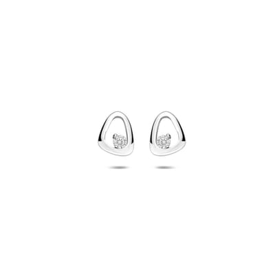 Zilveren gerhodineerde oorknoppen zirkonia 7,5 mm - 1341845