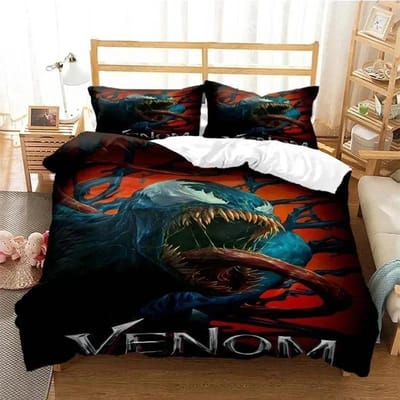 Venoms Beddengoedset Dekbedovertrek Bedset Dekbedovertrek Kussensloop Dekbed King Queen Size Jongens Volwassenen Beddengoedset US Twin 173x218cm