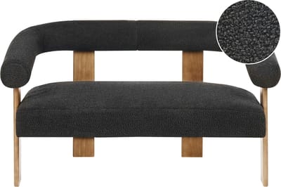 ILBRO - Tweezitsbank - Zwart/Donkerbruin - Bouclé