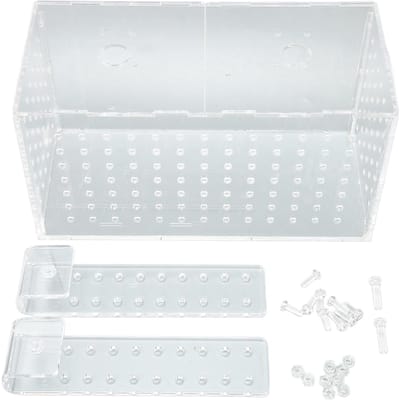 Viskweek Isolatiebox Transparant Haakinstallatie Acryl Aquarium Broedbak voor Aquarium 20x10x11cm / 7.9x3.9x4.3in white