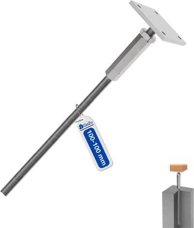 GeZu Impex Verstelbare Paaldrager Met Lange Moer En Borgmoer 100 x 100 mm Thermisch Verzinkt