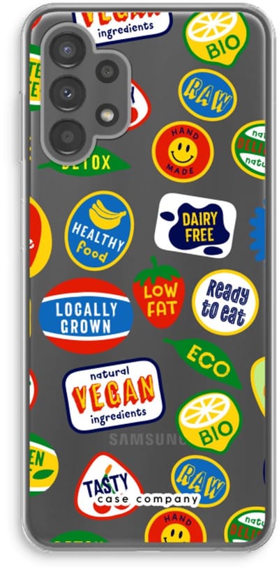 Case Company® - Hoesje geschikt voor Samsung Galaxy A13 4G hoesje - Fruitsticker - Soft Cover Telefoonhoesje - Bescherming aan alle Kanten en Schermrand