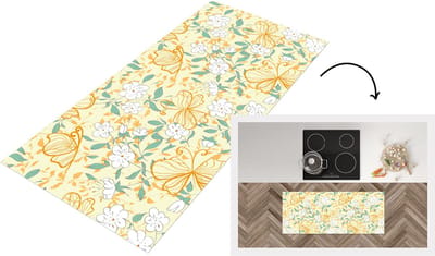Keukenloper - Loper keuken - Bloemen - Zomer - Patronen - 120x50 cm - Keukenloper vinyl