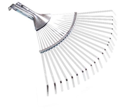 MM Eurotool Verstelbare metalen gazonhark met 22 platte tanden 28 tot 42 cm
