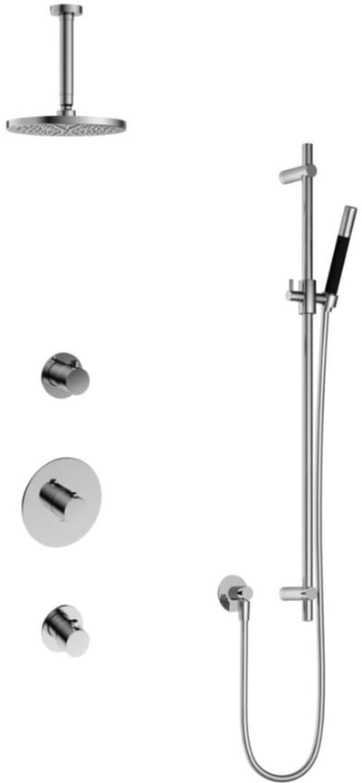 Hotbath Cobber - Inbouw Regendoucheset - Chroom - 2 Stopkranen - Thermostatisch - Plafondbuis 15 cm - Hoofddouche 200 mm - Staafhanddouche - Glijstang 900 mm - Waterbesparend