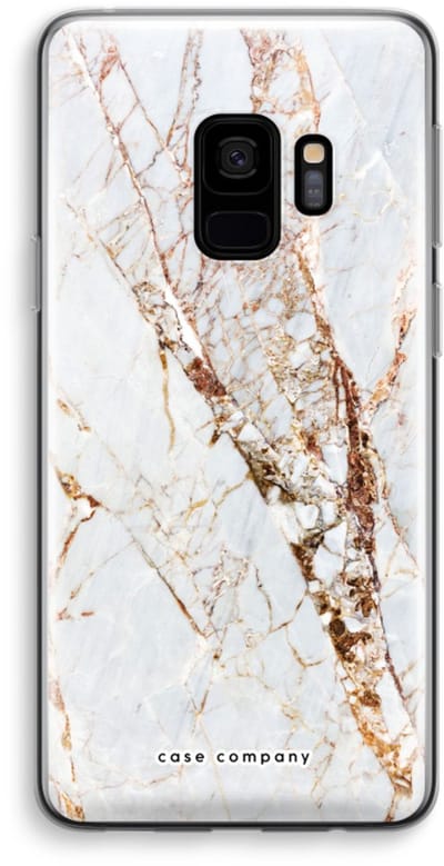 Case Company® - Hoesje geschikt voor Samsung Galaxy S9 hoesje - Goud marmer - Soft Cover Telefoonhoesje - Bescherming aan alle Kanten en Schermrand
