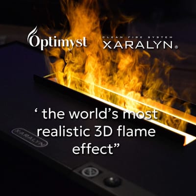 Xaralyn Waterdamphaard - Opti-Myst Cassette 400 P - met vlakke bovenplaat - met afstandsbediening - elektrische haard - inbouwhaard met waterdamp - vlamhoogte aanpasbaar