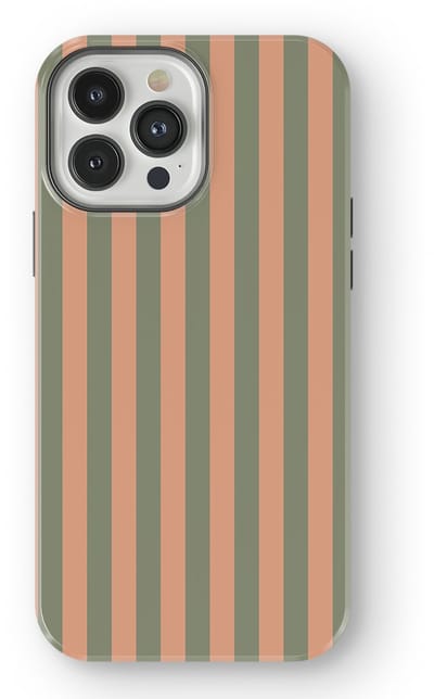 DripCase Gestreept Hoesje geschikt voor iPhone 13 Pro Max | Backcover met Mag | Stripes Motief | Trendy Case geschikt voor iPhone 13 Pro Max met Strepen Sweet Sage