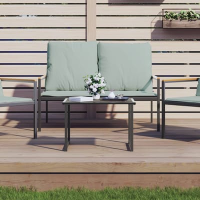 vidaXL - Tuintafel - 55x40x37 - cm - staal - antracietkleurig