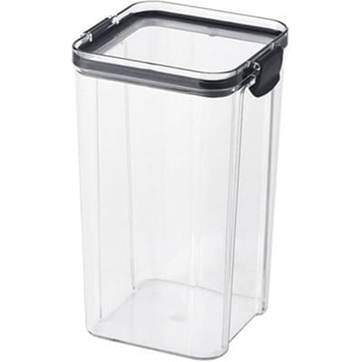 1300 ml Droogvoer Bewaarcontainer met Luchtdichte Klemdeksels Vierkant Transparant Helder Afgesloten Pot