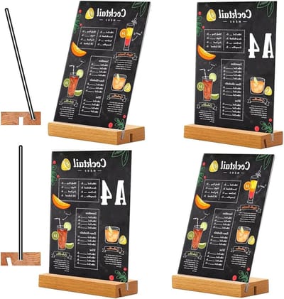 Acryl Fotostandaard Dubbelzijdige Displaystandaard Voor Cafés en Kantoren - Set van 4 Stuks