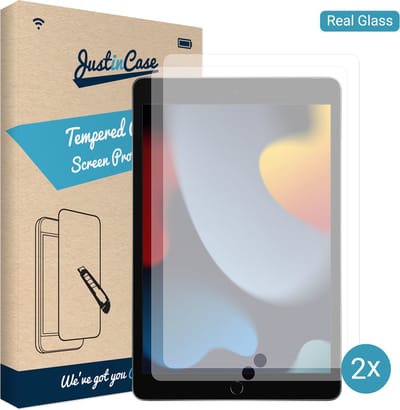 Just in Case screenprotector geschikt voor iPad 9e generatie (2021) 10.2 inch / 8e generatie (2020) 10.2 inch / 7e generatie (2019) 10.2 inch - Screenprotector Tablet Glas - 2 Stuks