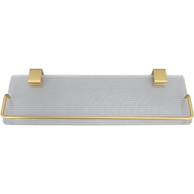 Étagère Murale de Salle de Bain Anti-rouille Étanche Panneau Acrylique Moderne Étagère de Rangement Flottante pour Serviettes Articles de Toilette 40cm