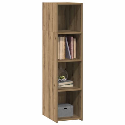 vidaXL - Highboard - Artisanaal - eiken - 30 - x - 41 - x - 124 - cm - Bewerkt - hout