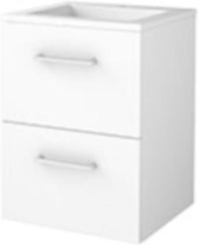 Basic-Line Start 46 Badkamermeubelset - 50 x 46 cm - Met Grepen - 2 Lades - Acryl Wastafel - 1 Kraangat - Ice White