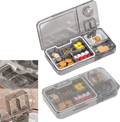 Draagbare Waterdichte Medicijnbox met 5 Compartimenten voor Dagelijks Gebruik en Reizen - Compact en Handig voor Organisatie van Medicijnen