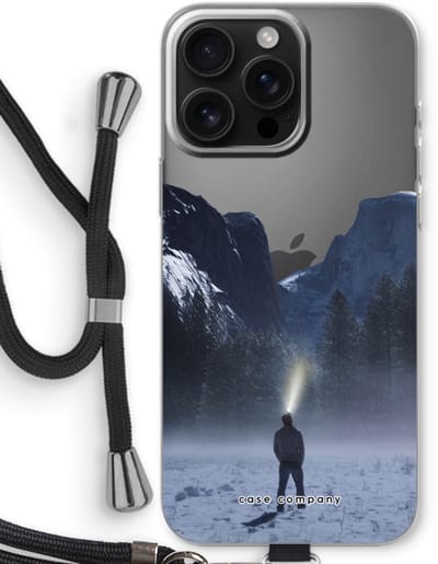 Case Company® - Hoesje met koord geschikt voor iPhone 16 Pro Max hoesje met Koord - Wanderlust - Telefoonhoesje met Zwart Koord - Bescherming aan alle Kanten en Over de Schermrand