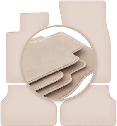 PREMIUM beige matten voor: BMW 5 E61 velcro stationwagen, avant 2003-2010