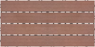 ACXIN WPC Balkon Tegels Kliksysteem Terrasvloeren Kunststof Houtlook Balkonvloer Tuin Terras 30x60 Cm 6-Delig - Ziegelbruin