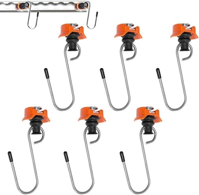 Railhaken Set van 6 voor Lading Bevestiging, Geschikt voor Vrachtwagens, Campers en Bestelwagens
