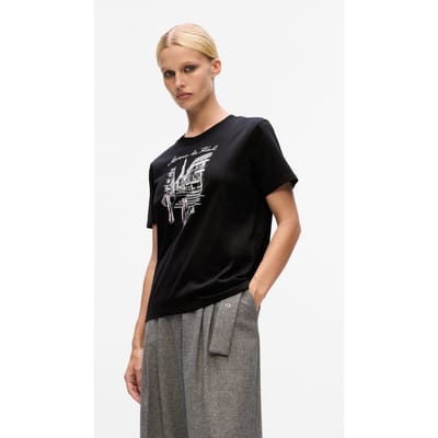 Karl Lagerfeld Paris Sketch Street T-shirt Black Taglia: XS | Maglie Sportivi Outlet | Donna | Nero
