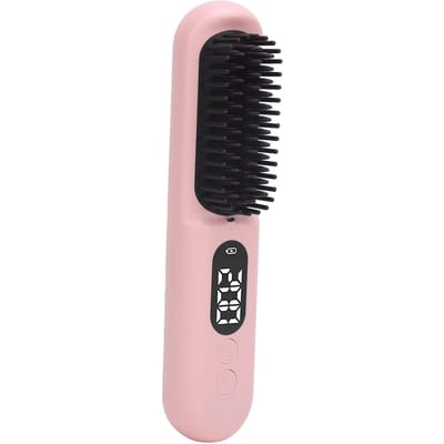 Verwarmende Haarstraightening Borstel Negatieve Ionen 30s Snelle Verwarming Oplaadbare Haarstraightener Kam
