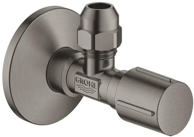 GROHE hoekstopkraan knel 1/2x3/8 m. metalen greep brushed hard graphite