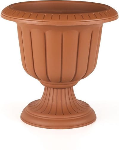 Sierlijke - terra-cotta - bloempot - op voet 35x25cm - 9.8L UV bestendig - Hoog - Hoge Ronde - Plantebak - Kruidenbak - Nergiz