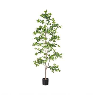 Kunstmatige Schefflera Boom 180 cm - Kunstplant - Natuurlijke Stam & Realistische Bladeren - Groen