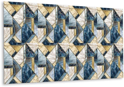 Tulup PVC Wandpaneel - Abstracte Geometrie Vinyl Wandpaneel - 100 cm x 50 cm - Veelkleurig Vinyl Wandpaneel - 1 stuk - Wandpaneel PVC - Geometrisch Wandbekleding - Wandpaneel Zelfklevend - Plaktegels Keuken en Badkamer
