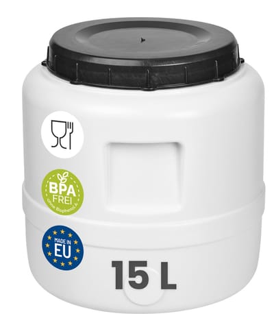 Garronda 15L Vat met wijde hals - Kuilvoer in vat – Bagagetrommel – Gistingsvat – Gistingscontainer – Voerton