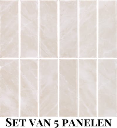 Wallways Wandpanelen - Plaktegels - Set van 5 Tegels - Tegelsticker - Zelfklevende Tegels - 30 x 30cm - Waterdicht - Krasbestendig - Hittebestendig - 3M Kleeflaag - 2MM dik - Cairo Beige