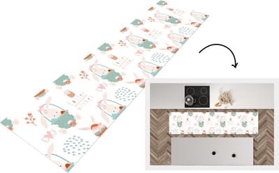 Keukenloper - Loper keuken - Pasen - Patroon - Paasmand - 200x50 cm - Keukenloper vinyl