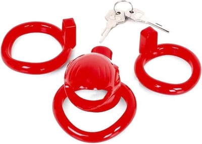 Kuisheidskooi met slot & sleutel - rood