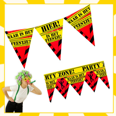 Feestpakket | Waar is het feestje? | Verkeersbord