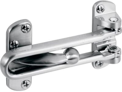 Prime-Line U 10308 Diecast Beveiliging Swing Bar Lock voor scharnierende swing-in deuren, 3-7/8 Inch Bar Lengte bij 2-1/2 Inch Hoogte, Satijn Nikkel (1 Set)