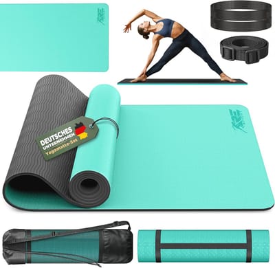 Yogamat 183 x 61 x 0,6 cm, Antislip en Duurzaam, Fitness en Gymnastiekmat, Vrij van Schadelijke Stoffen